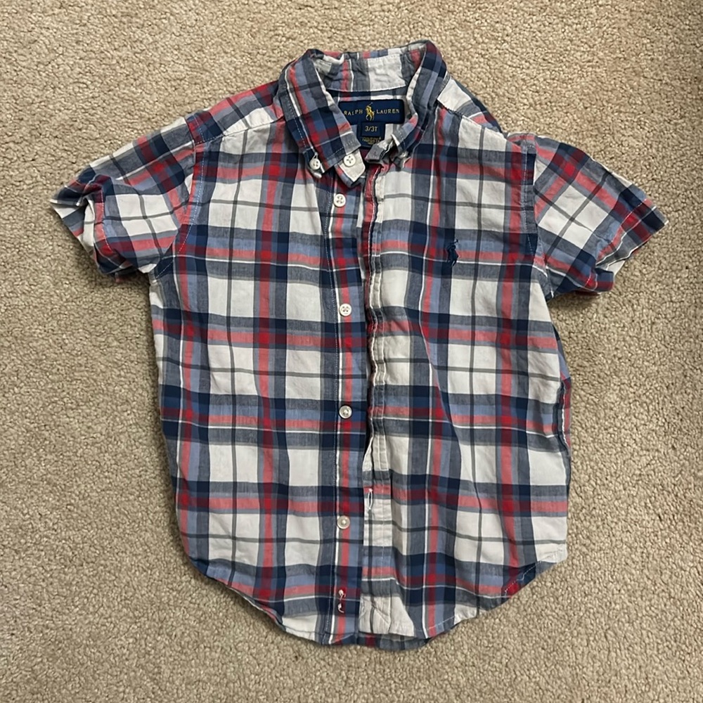 Ralph Lauren, short sleeve button-down 3t